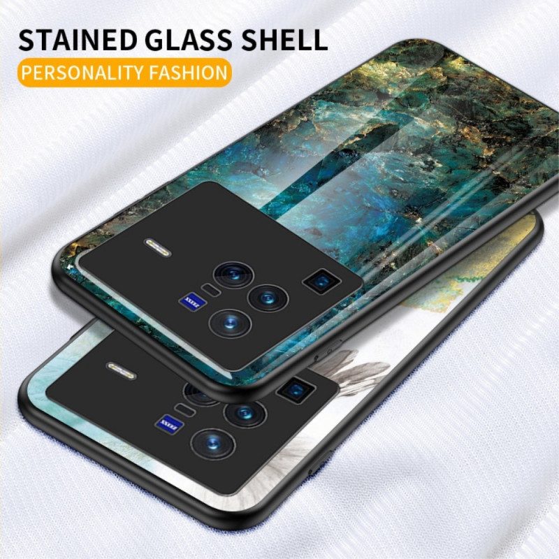 Cover Vivo X80 Pro Vetro Temperato In Marmo