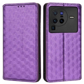 Folio Cover Vivo X80 Pro Custodia in pelle Cubi 3d
