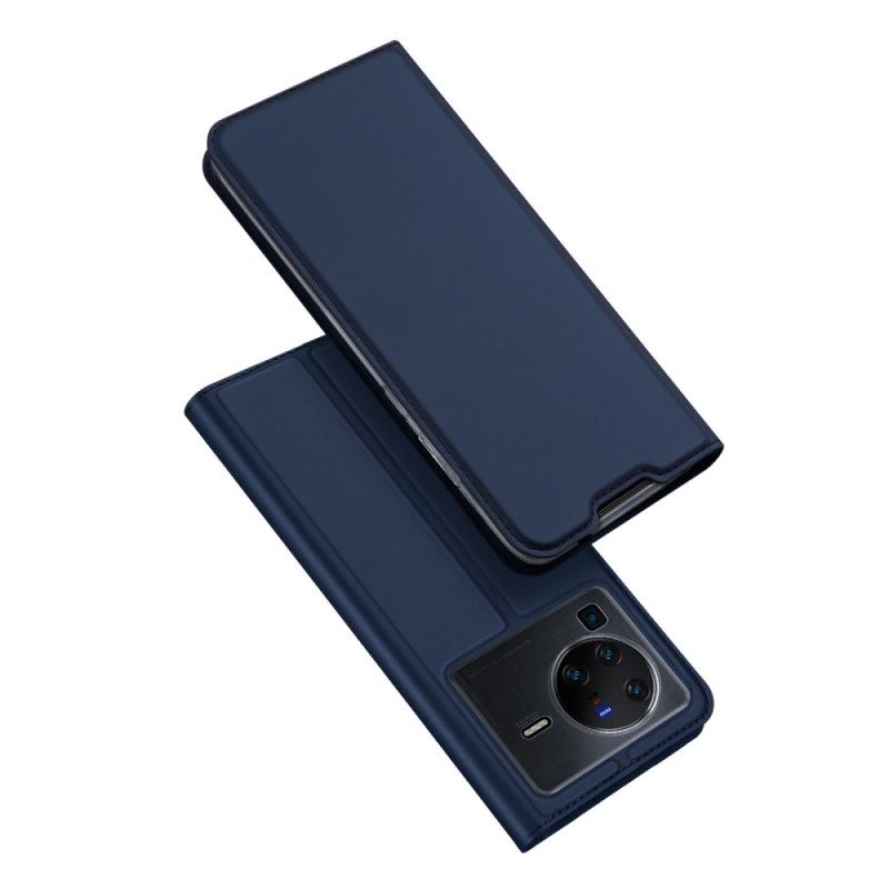 Folio Cover Vivo X80 Pro Custodia in pelle Serie Skin-pro Dux Ducis