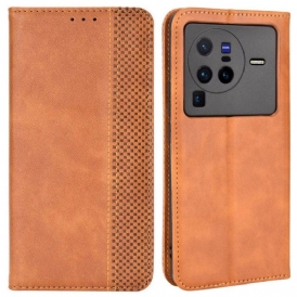 Folio Cover Vivo X80 Pro Custodia in pelle Stilizzato