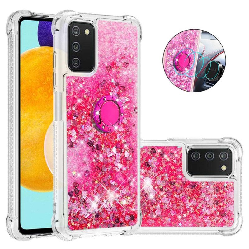 Cover Samsung Galaxy A03s Paillettes Con Supporto Ad Anello