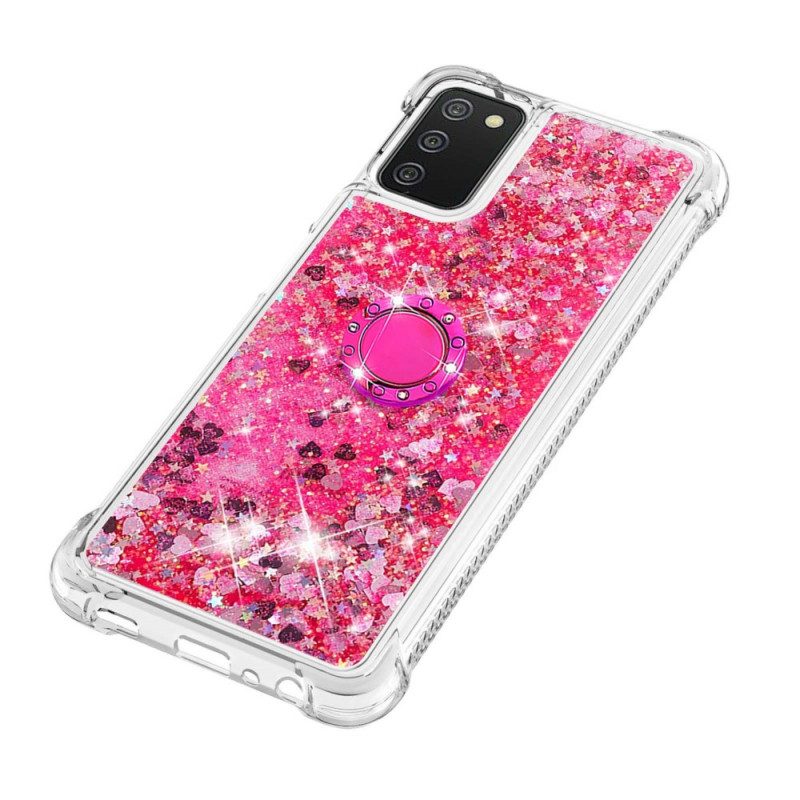 Cover Samsung Galaxy A03s Paillettes Con Supporto Ad Anello