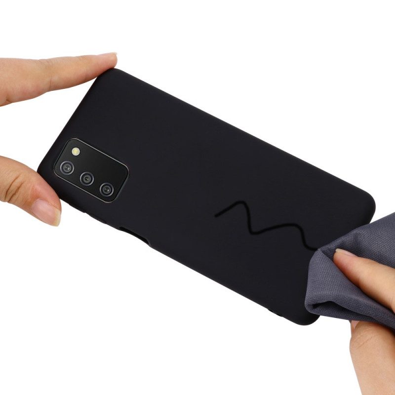 Cover Samsung Galaxy A03s Silicone Liquido Con Cordino