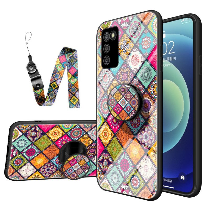 Cover Samsung Galaxy A03s Supporto Magnetico Patchwork