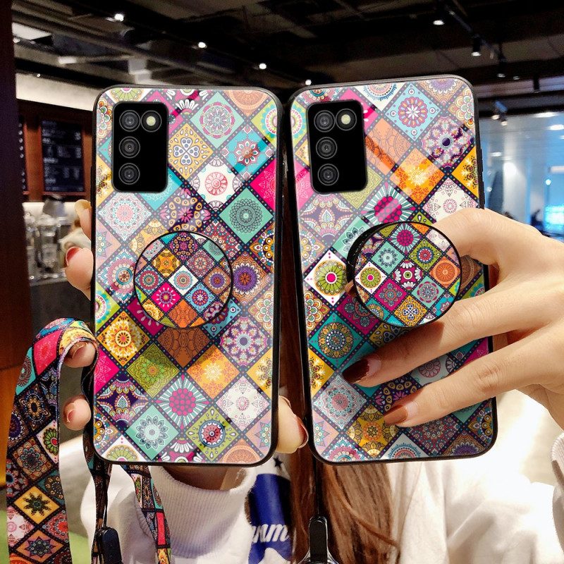 Cover Samsung Galaxy A03s Supporto Magnetico Patchwork