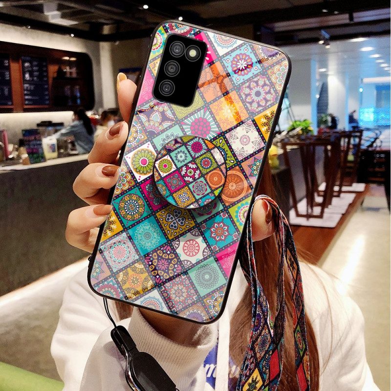 Cover Samsung Galaxy A03s Supporto Magnetico Patchwork