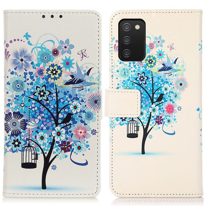 Custodia A Portafoglio Samsung Galaxy A03s Albero In Fiore