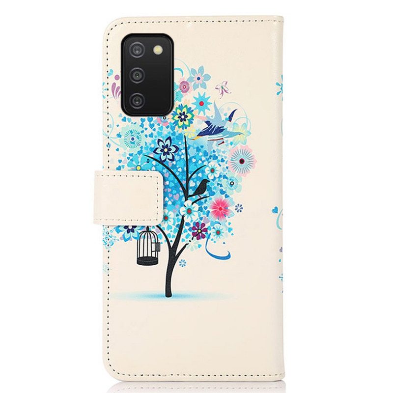 Custodia A Portafoglio Samsung Galaxy A03s Albero In Fiore