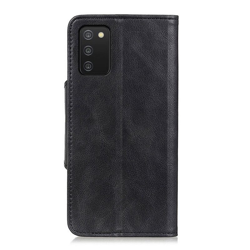 Custodia in pelle Samsung Galaxy A03s Bottone In Ecopelle