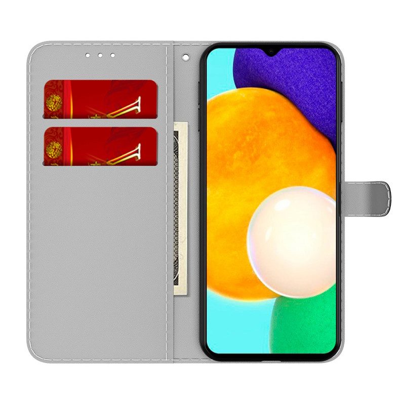 Custodia in pelle Samsung Galaxy A03s Modello Astratto