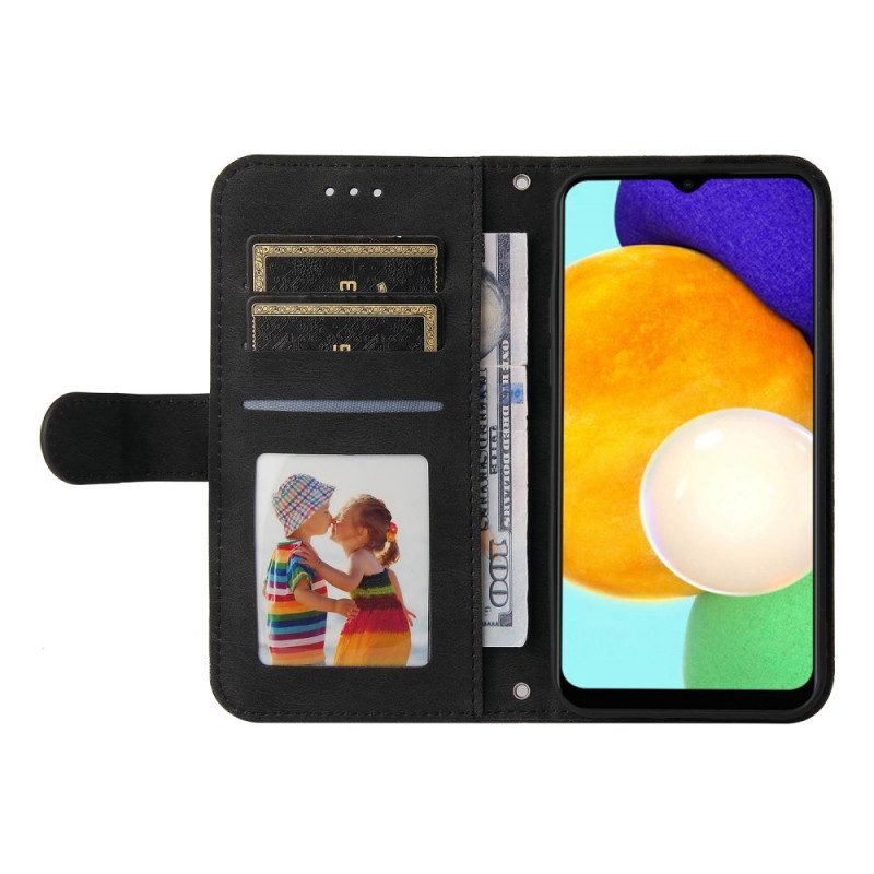 Custodia in pelle Samsung Galaxy A03s Rivetto E Cinturino In Ecopelle