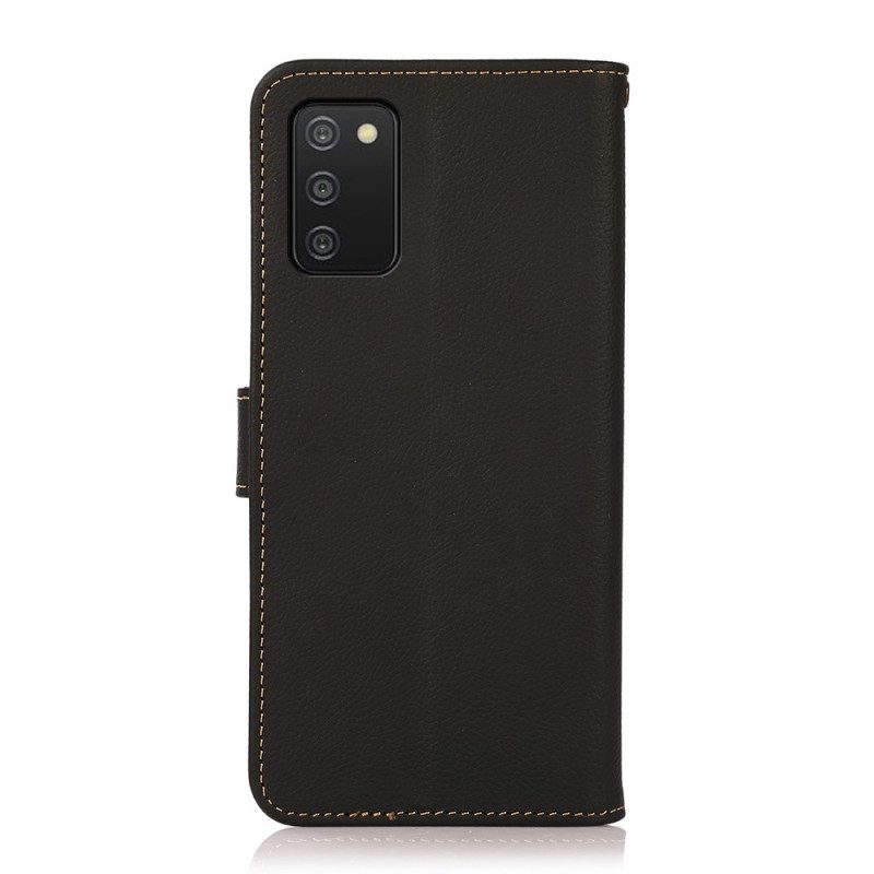 Custodia in pelle Samsung Galaxy A03s Similpelle Khazneh Rfid