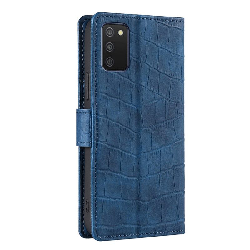 Folio Cover Samsung Galaxy A03s Effetto Pelle Di Coccodrillo