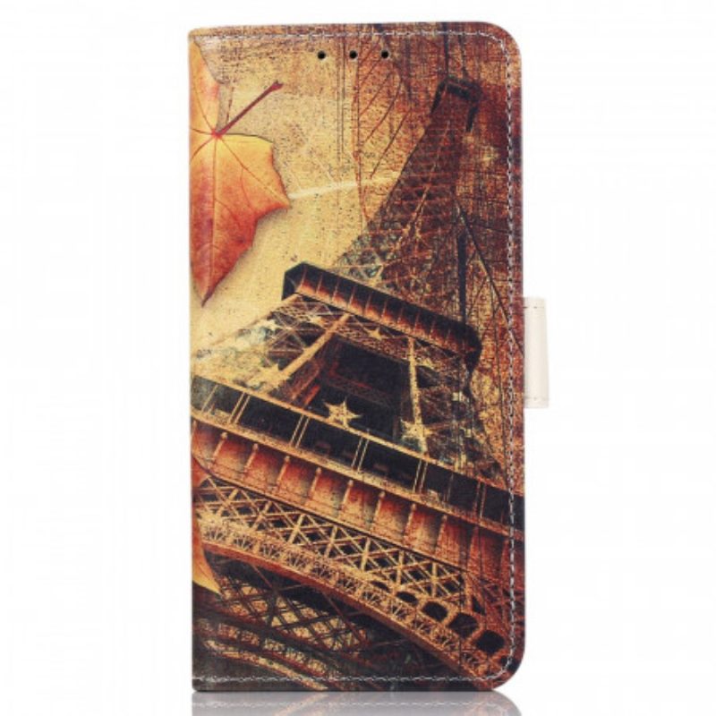 Folio Cover Samsung Galaxy A03s Torre Eiffel In Autunno