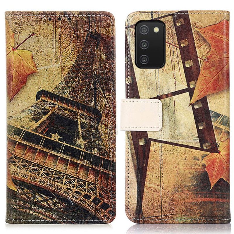 Folio Cover Samsung Galaxy A03s Torre Eiffel In Autunno
