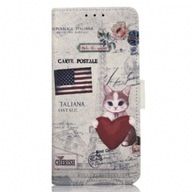 Custodia A Portafoglio OnePlus 10T 5G Gatto Viaggiatore