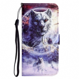 Custodia in pelle OnePlus 10T 5G Cordino Lupo