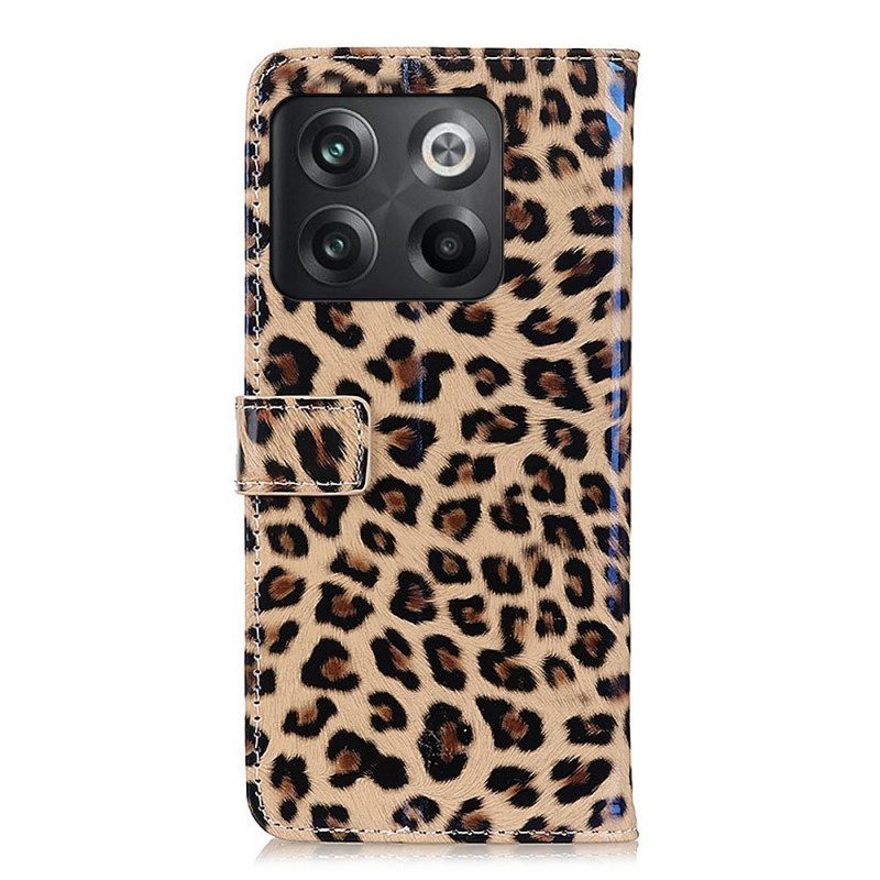 Custodia in pelle OnePlus 10T 5G Effetto Pelle Di Leopardo