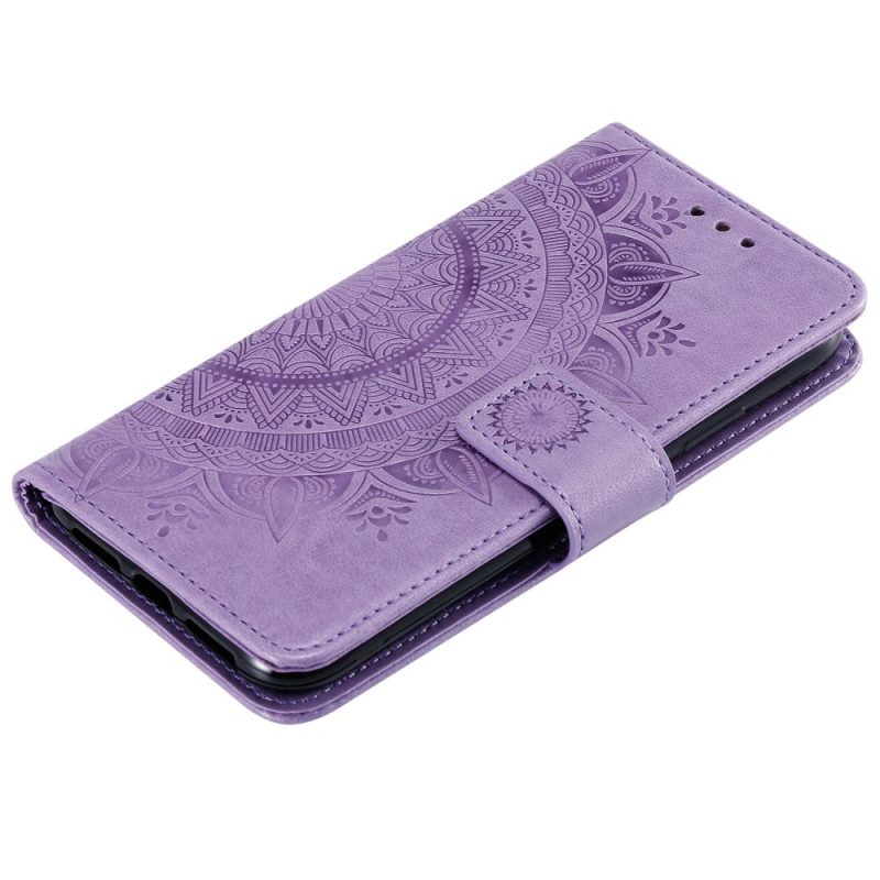 Custodia in pelle OnePlus 10T 5G Mandala Del Sole Con Cinghie