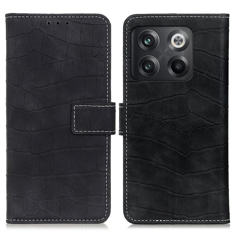 Custodia in pelle OnePlus 10T 5G Stile Pelle Di Coccodrillo