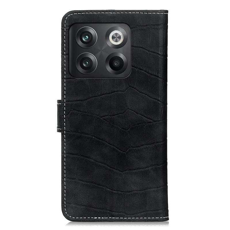 Custodia in pelle OnePlus 10T 5G Stile Pelle Di Coccodrillo