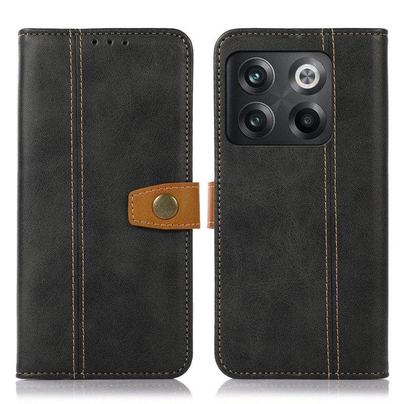 Folio Cover OnePlus 10T 5G Chiusura Dorata Bicolore