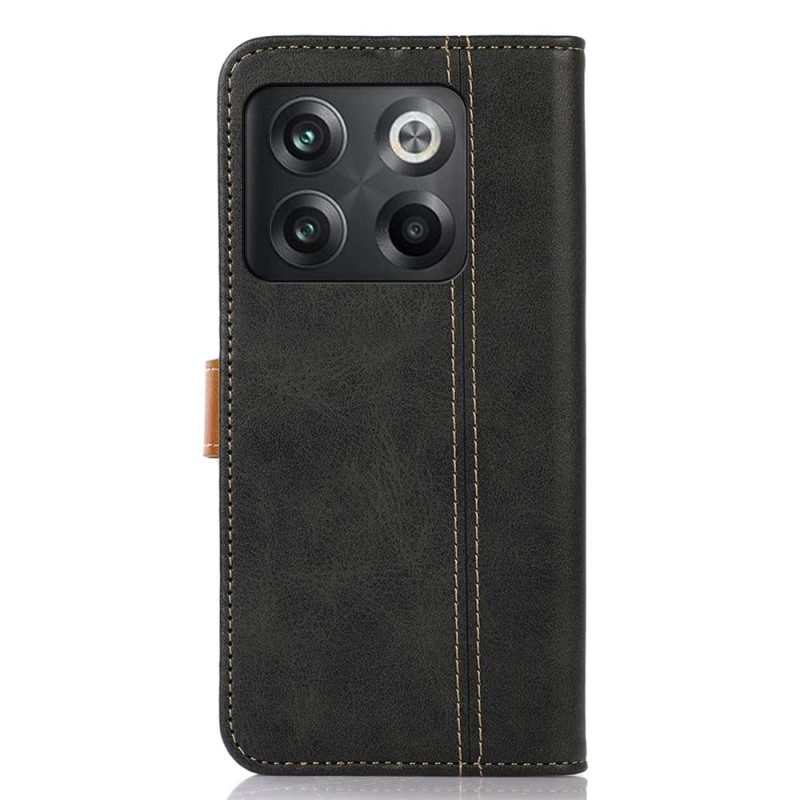 Folio Cover OnePlus 10T 5G Chiusura Dorata Bicolore