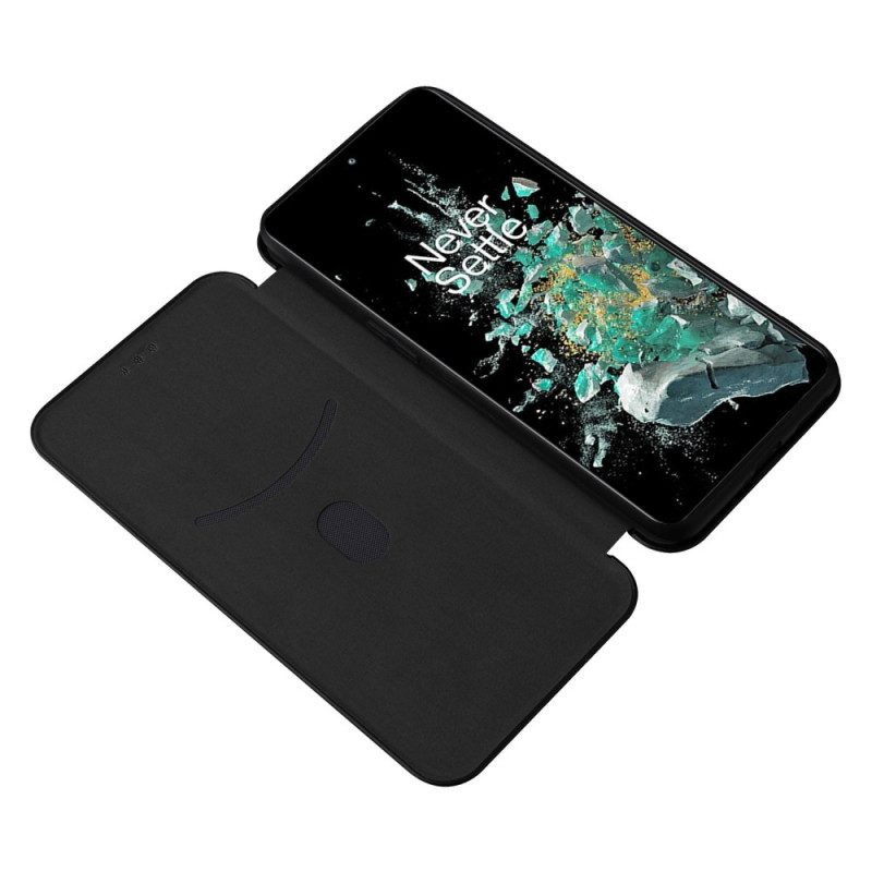 Folio Cover OnePlus 10T 5G Custodia in pelle Fibra Di Carbonio