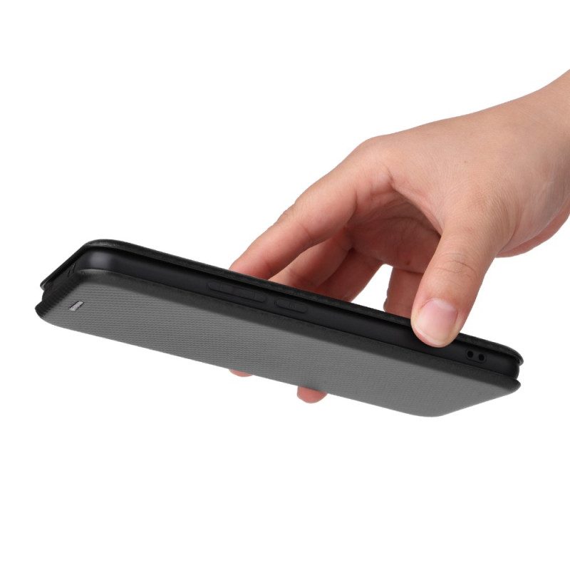 Folio Cover OnePlus 10T 5G Custodia in pelle Fibra Di Carbonio