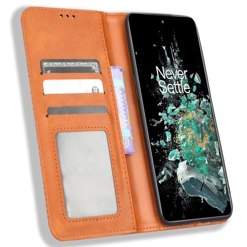 Folio Cover OnePlus 10T 5G Custodia in pelle Stile Stilizzato In Pelle