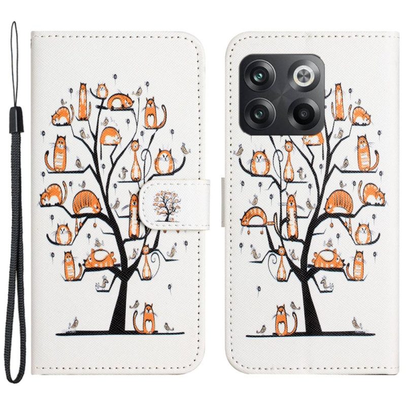 Folio Cover OnePlus 10T 5G Gatti Nell'albero Del Perizoma
