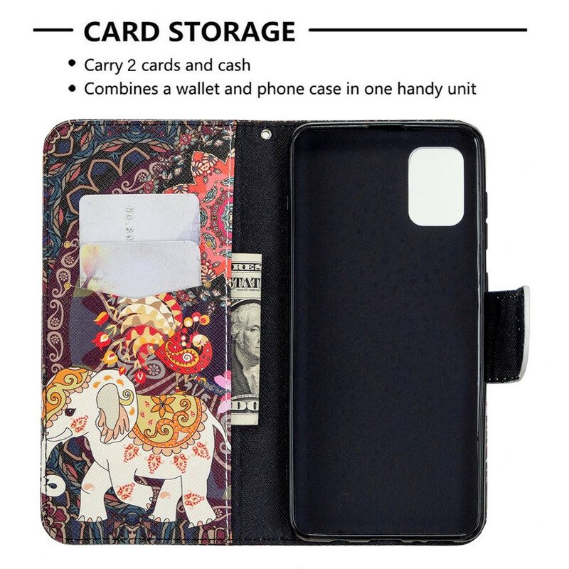 Custodia A Portafoglio Samsung Galaxy A31 Elefante Indiano