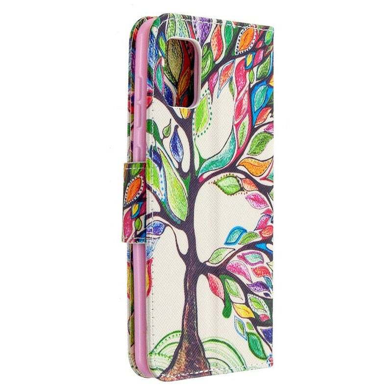 Custodia in pelle Samsung Galaxy A31 Albero Colorato