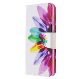 Custodia in pelle Samsung Galaxy A31 Fiore Dell'acquerello