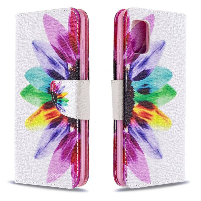Custodia in pelle Samsung Galaxy A31 Fiore Dell'acquerello