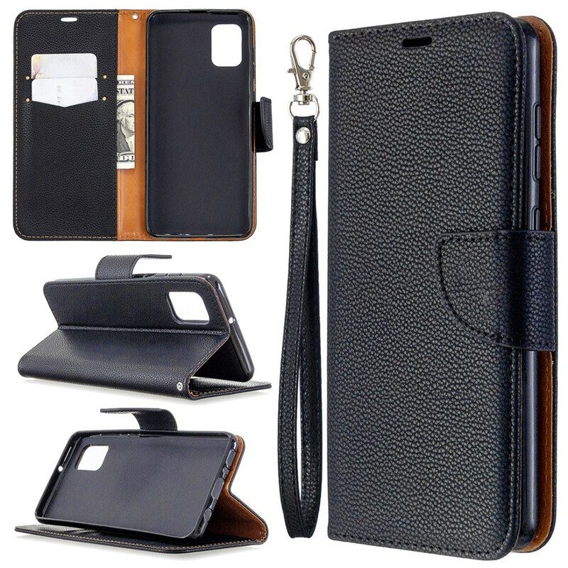 Folio Cover Samsung Galaxy A31 Custodia in pelle Litchi Rabat Obliquo