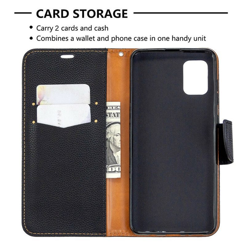 Folio Cover Samsung Galaxy A31 Custodia in pelle Litchi Rabat Obliquo