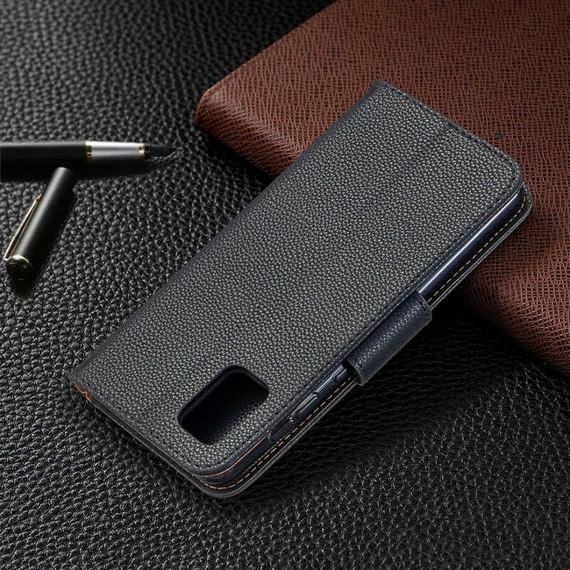 Folio Cover Samsung Galaxy A31 Custodia in pelle Litchi Rabat Obliquo