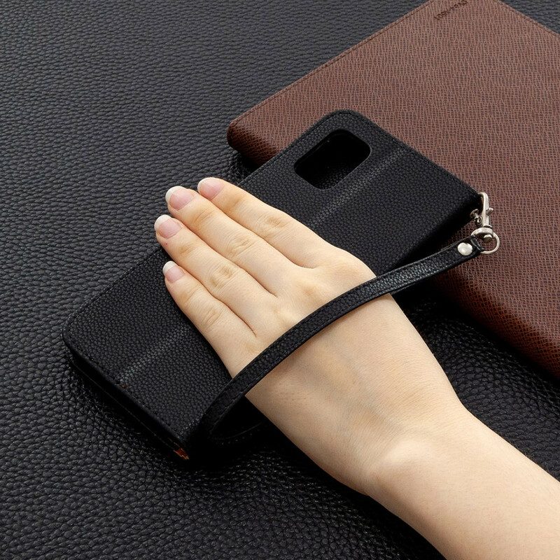 Folio Cover Samsung Galaxy A31 Custodia in pelle Litchi Rabat Obliquo