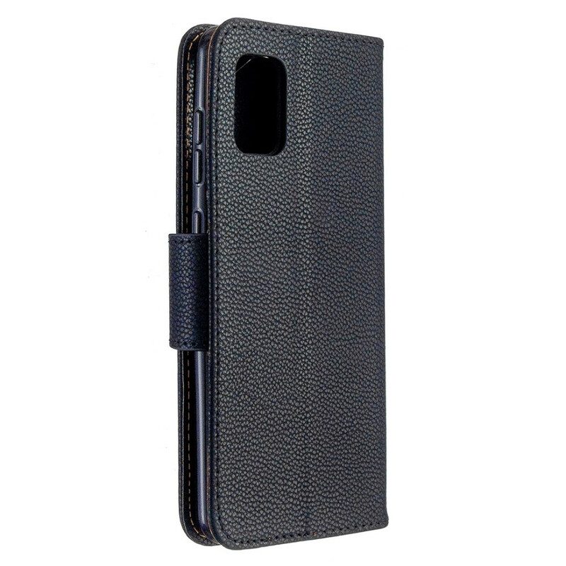 Folio Cover Samsung Galaxy A31 Custodia in pelle Litchi Rabat Obliquo