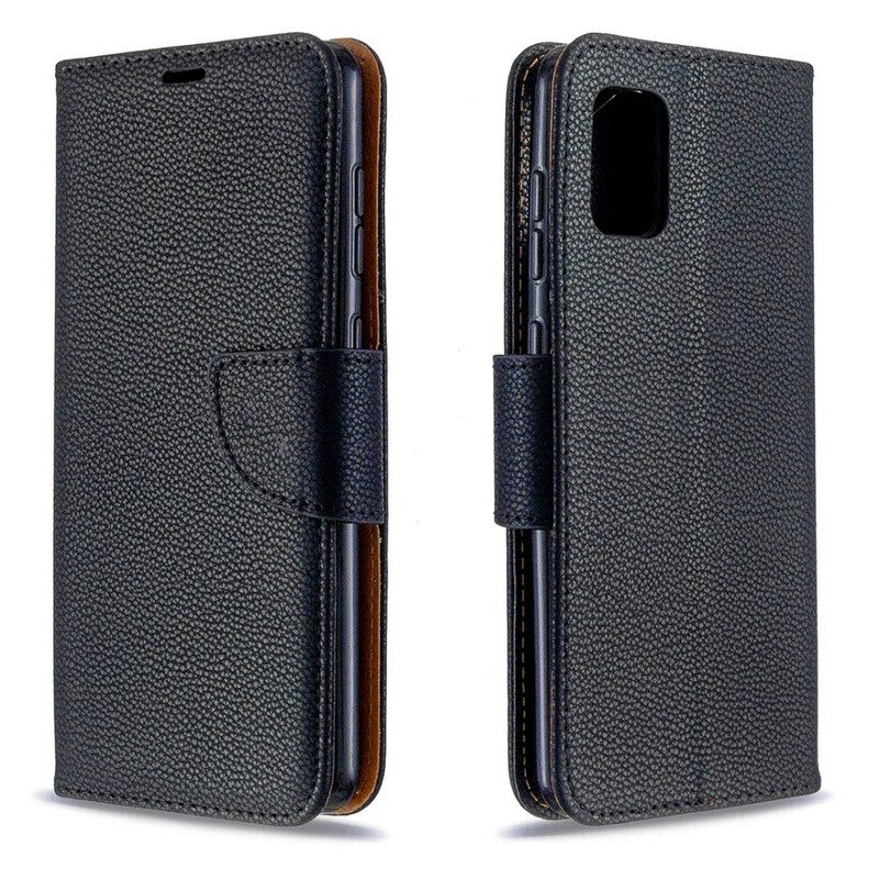 Folio Cover Samsung Galaxy A31 Custodia in pelle Litchi Rabat Obliquo