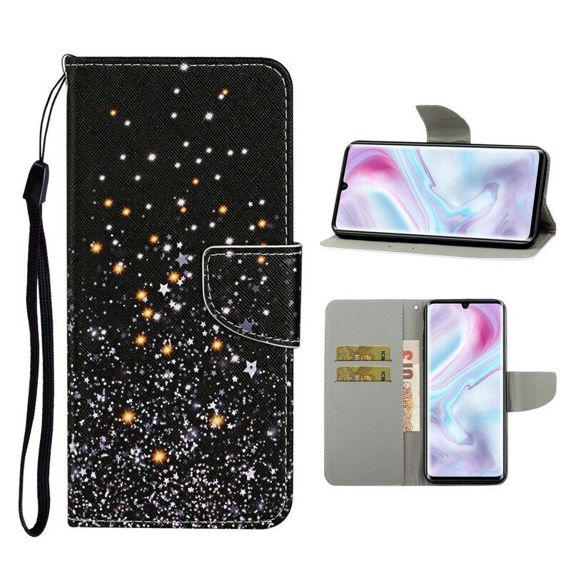 Folio Cover Samsung Galaxy A31 Stelle E Paillettes Con Cordino