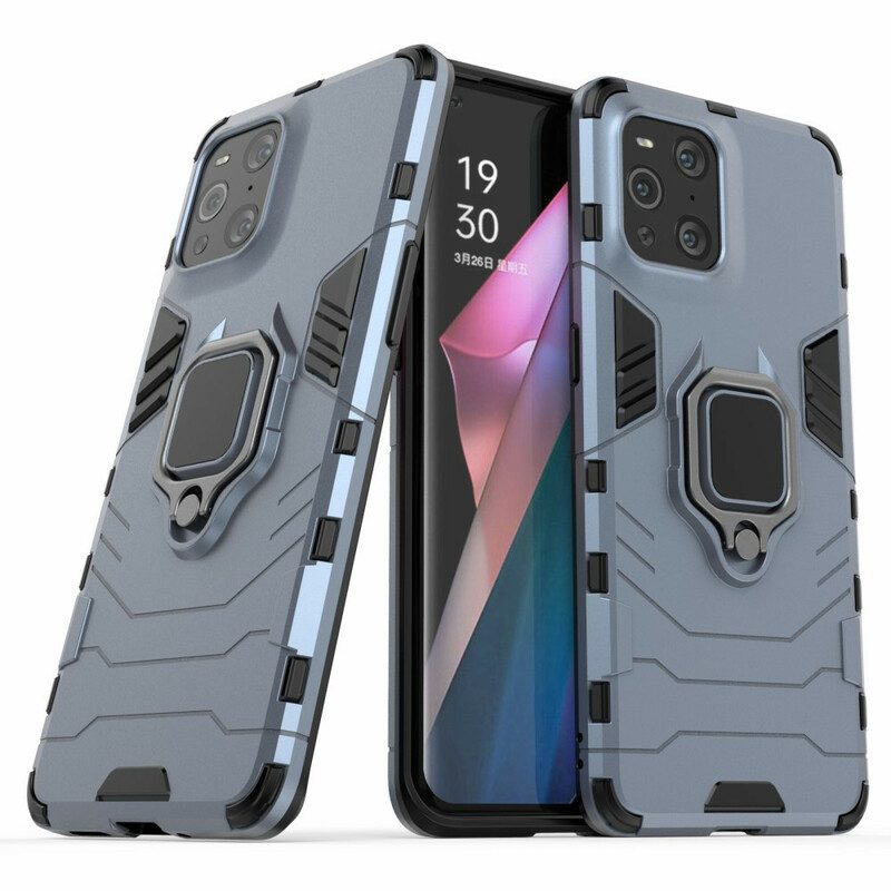 Cover Oppo Find X3 Pro Anello Resistente