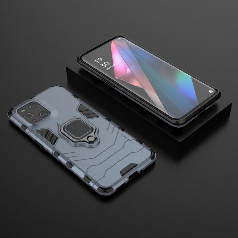 Cover Oppo Find X3 Pro Anello Resistente