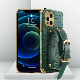Cover Oppo Find X3 Pro Cinturino In Cocco