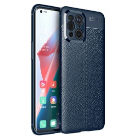 Cover Oppo Find X3 Pro Doppia Linea Litchi Effetto Pelle