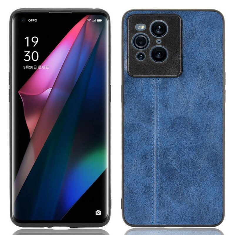 Cover Oppo Find X3 Pro Effetto Pelle Couture