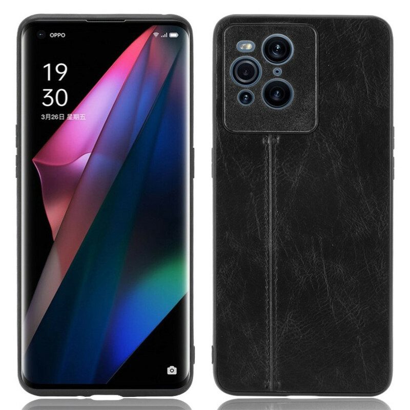 Cover Oppo Find X3 Pro Effetto Pelle Couture
