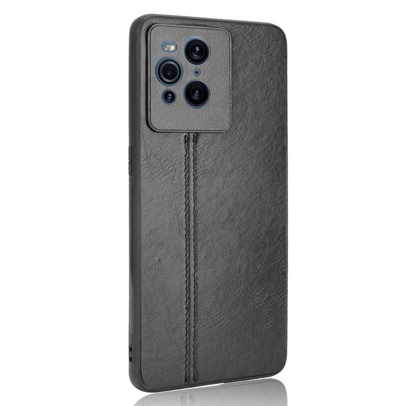 Cover Oppo Find X3 Pro Effetto Pelle Couture