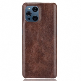 Cover Oppo Find X3 Pro Effetto Pelle Litchi